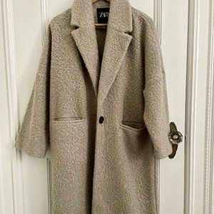 Zara Beige Boucle Coat